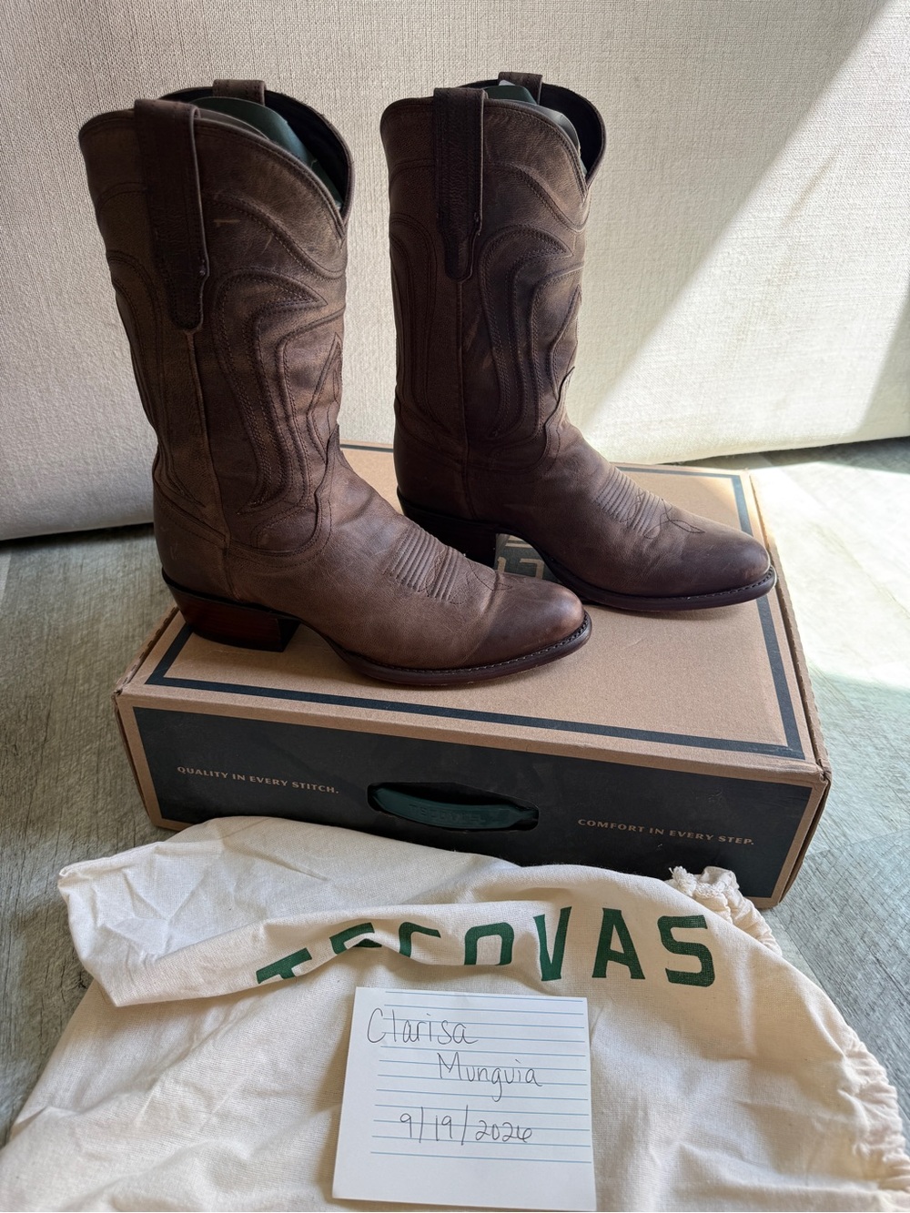 Tecovas Cartwright Cafe Goat Size 9
